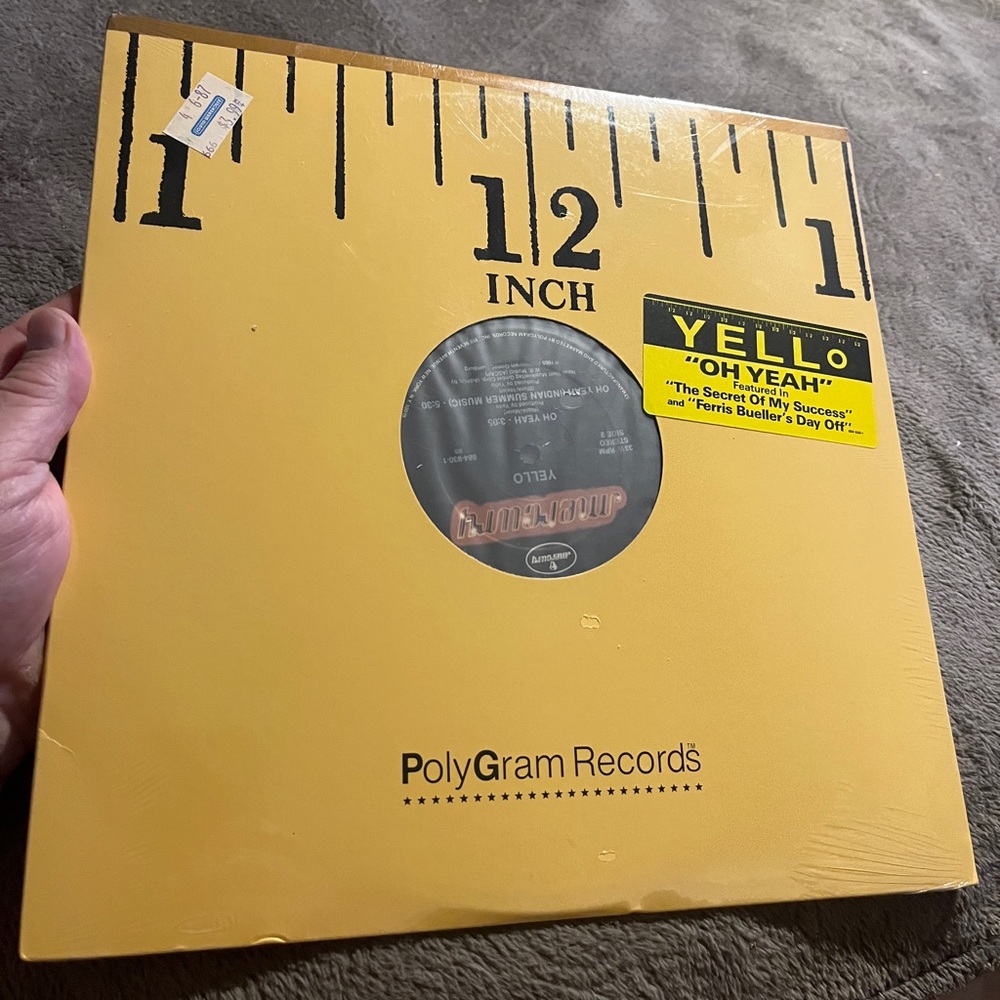 Yellow “ Oh Yeah “ ( Featured In The secret Of My Success) Vinyl Record Mint